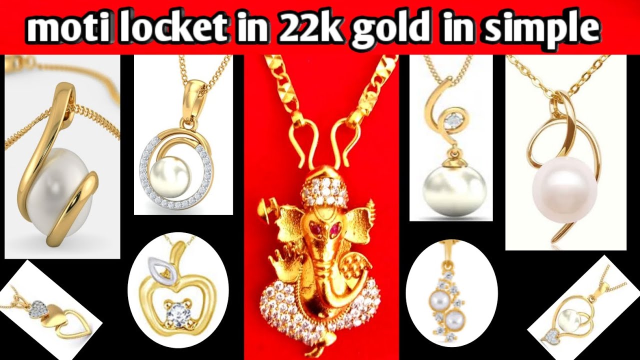 #prakashgahatraj //moti locket in 22k gold in simple. मोति लकेट सुनको ...