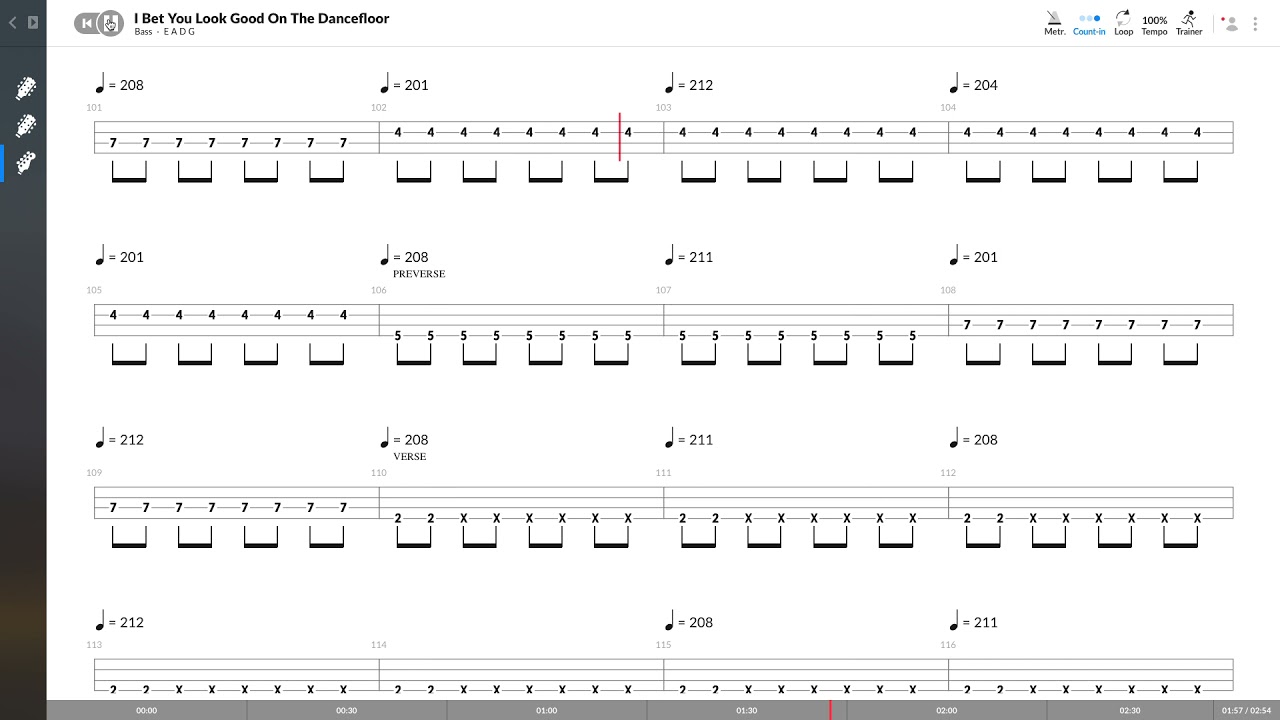 Arctic Monkeys I Bet You Look Good On The Dancefloor (BASS TAB