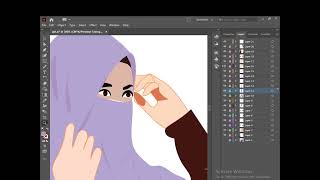 Vector Hijab Portrait Illustration using Adobe Illustrator screenshot 5