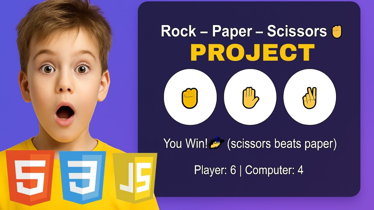 Rock Paper Scissors in HTML, CSS & JS | Demo Project - YouTube