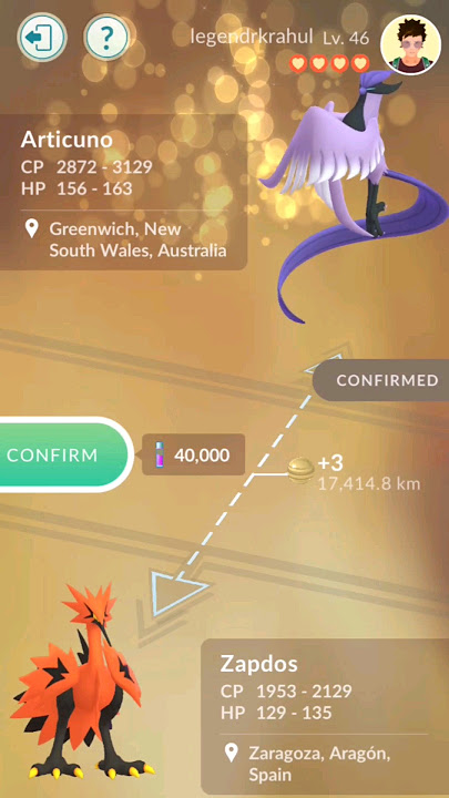 Pokémon Shiny Articuno - Trade Go 1 Million Stardust