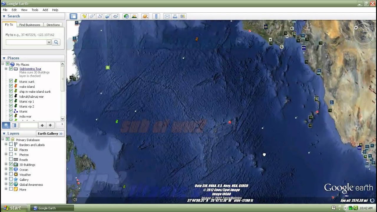 Google Earth Titanic German Bismarck And U S S Oriskany