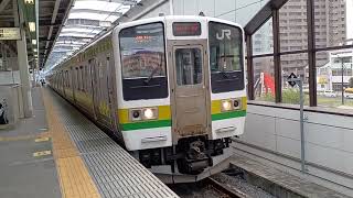 211系3000番台(高タカA28編成)両毛線普通小山行き栃木駅発車