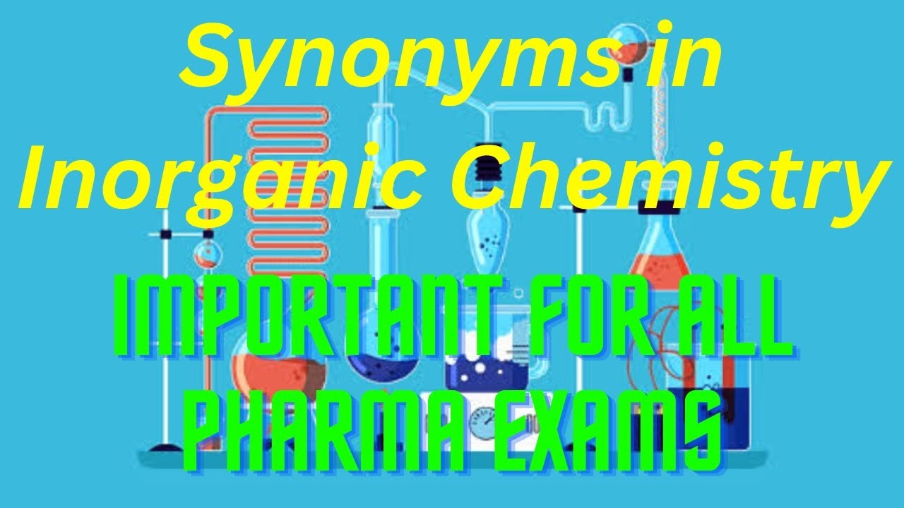 Synonyms in Chemistry Important for all pharma exams YouTube