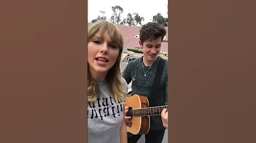 #TaylorSwift & #ShawnMendes Singing There's Nothing Holding Me Back 🎶🎸#shorts #shortsfeed #youtube