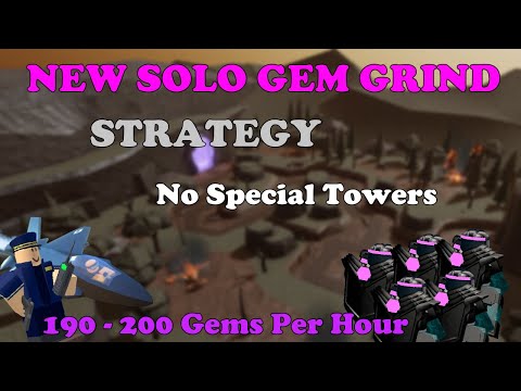 NEW SOLO Gem Grinding Strategy On New Wrecked Map, 200 GEMS Per Hour || Tower Defense Simulator