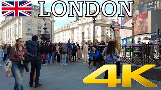 London Spring Walk | Piccadilly Circus, Leicester Square, Covent Garden, Regent Street | 4K
