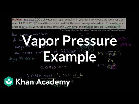 Vapor pressure example | Chemistry | Khan Academy