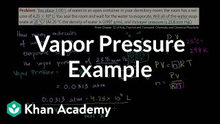 Vapor Pressure Example