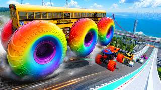 Epic High Speed monster trucks jumps stunts & crashes #193 | BeamNG Drive