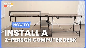 How to Install the 2 Person Reversible Computer Desk Long Office Desk | 28534176 #costway #howto