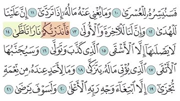 سورة الليل آية (١٢-١٦)