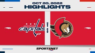 NHL Highlights | Capitals vs. Senators - October 20, 2022