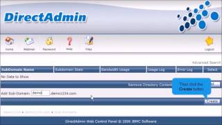 how to create a subdomain in direct admin