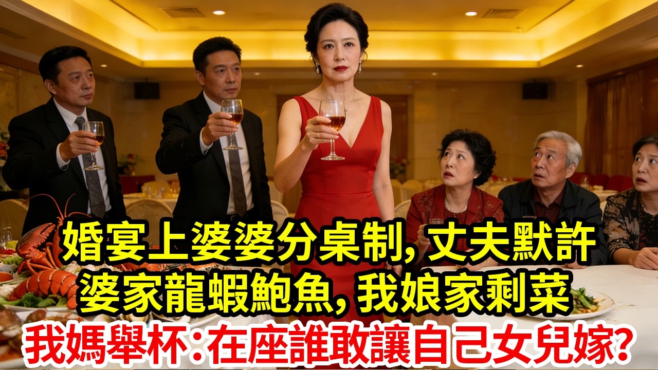 婚宴上婆婆分桌制，丈夫默許 婆家龍蝦鮑魚，我娘家剩菜 我媽舉杯：在座誰敢讓自己女兒嫁？ #為人處世#生活經驗#情感故事#婚姻
