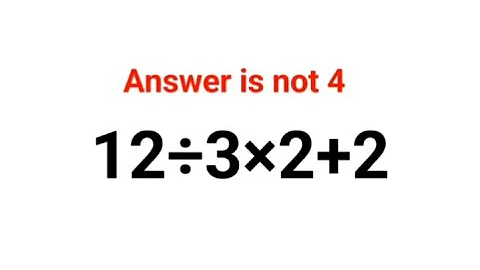 12÷3×2+2 The answer is not 4. Many got it wrong!  Ukraine Math Test #math #percentages #ukraine