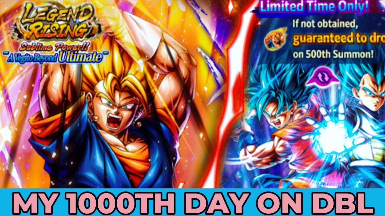 MY 1000TH DAY LEGEND VEGITO SUMMONS | (Dragon Ball Legends) 