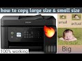 how to change the copy size in printer/technical muzu