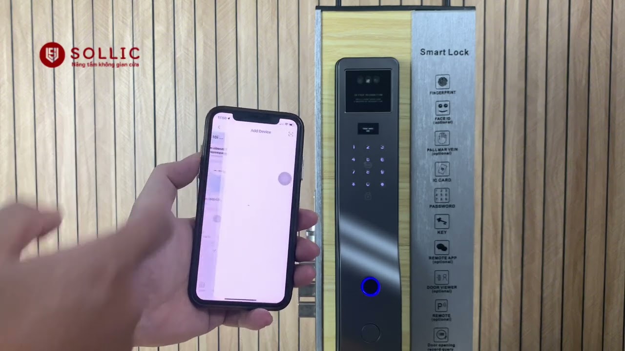 Hướng dẫn cài đặt khoá thông minh Sollic SF03 nhận diện khuôn mặt Face ID 3D