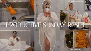 PRODUCTIVE SUNDAY RESET| getting out of a rut, meal prepping, self care, restock shopping & cleaning