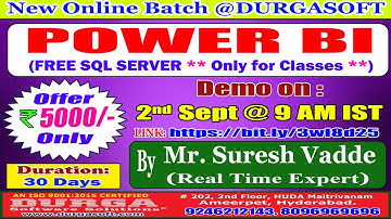 POWER BI Online Training @ DURGASOFT