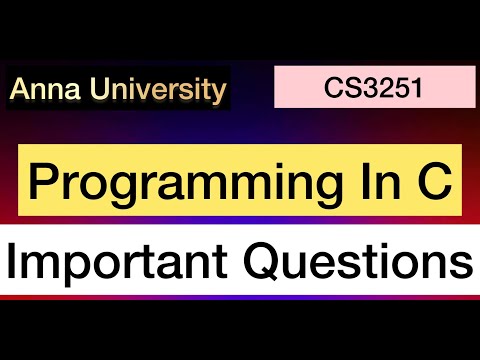 Programming In C | Important Questions | Anna University | Tamil