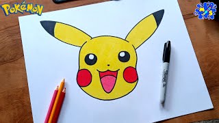 How To Draw Pikachu Face Pokemon