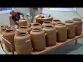 Processus de production en srie de merveilleux pots traditionnels usine de poterie en core