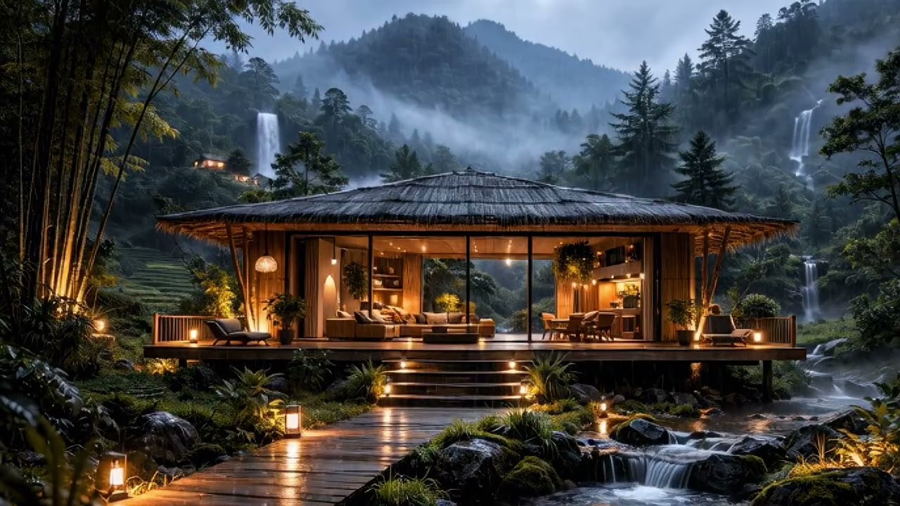 Gentle Rain in Forest with Lake Waves 🌧️ Fall Asleep Fast (No Music)