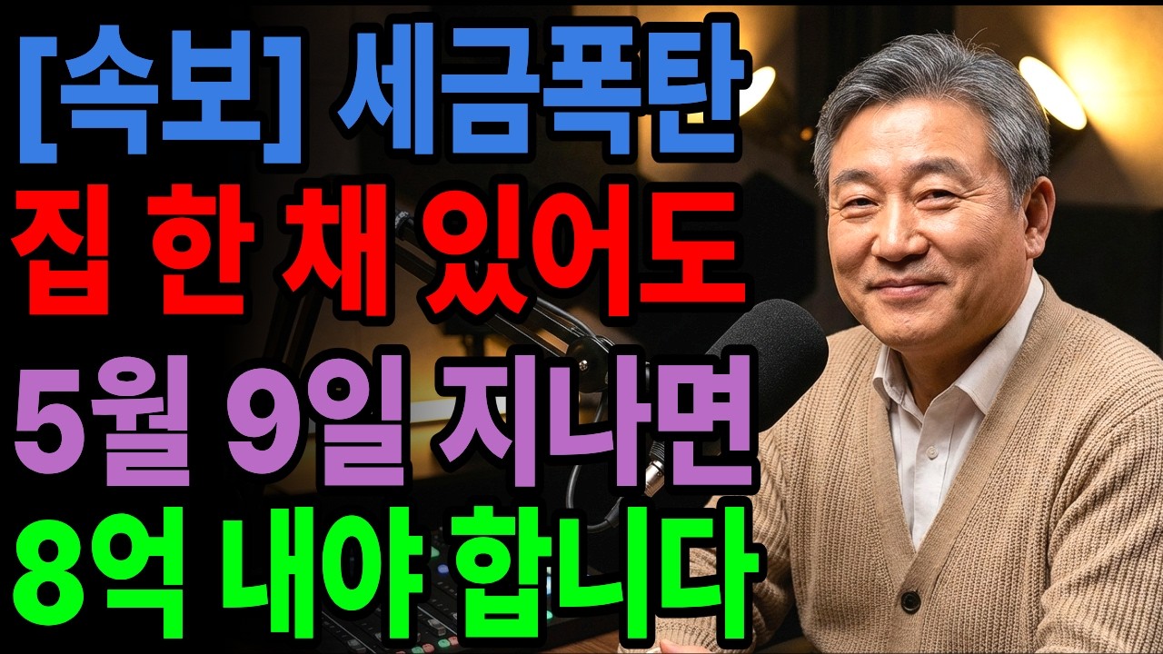 [속보] 집 한 채 있다고 안심 5월 9일 지나면 세금만 '8억' 1주택자도 피할 수 없는 '세금 지옥' 양도세 82 5%, 부동산