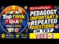 TET Pedagogy Important &amp; Repeated Questions 2026  Previous Questions.Most expected questions 2026