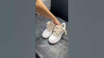 Adding Beige ROPE LACES on Nike Air Force 1 😱 #shorts #nikeairforce1