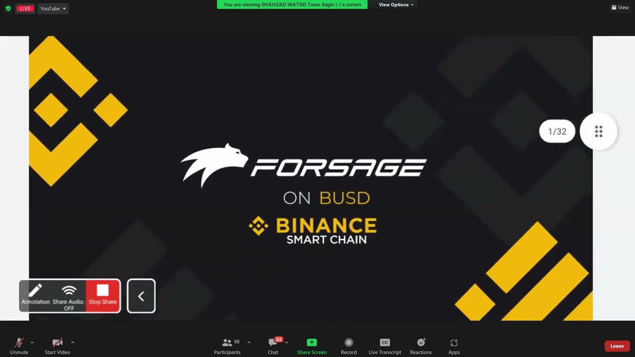Earn money with FORSAGE BUSD Zoom Meeting By Shahzad Wattoo 31 May 2022 Afternoon Session