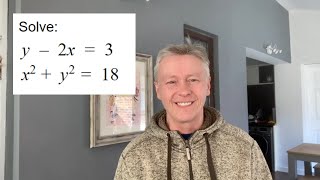 Quadratic simultaneous equations by substitution - GCSE maths grade 8 ish