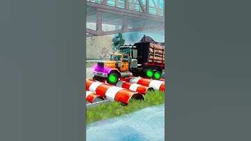 Trailer Truck vs Pothole | Spintires Mudrunner BeamNG.drive E169