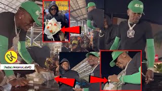 Shatta Wale Rain Money On Fans As He Welcomed Medikal From UK, After Making History At the IndigoO2!