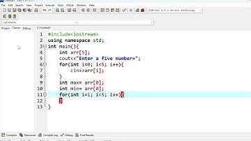 Find Maximum and Minimum Number in an Array Using C++ language