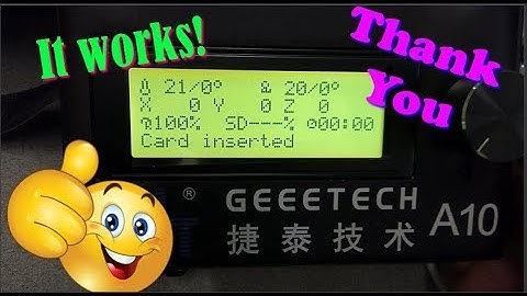 Replaced and Working!  SD reader for the Geeetech A10