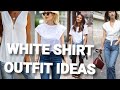 white shirt and white T shirts Outfits ideas|How to wear a white shirt inspiration.
