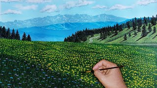 How to Paint Beautiful Landscape Easy / Acrylic Painting Landscape Step by Step / VERY EASY