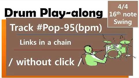Drum Play-along ( Drumless ) / #Pop 95bpm / without click /
