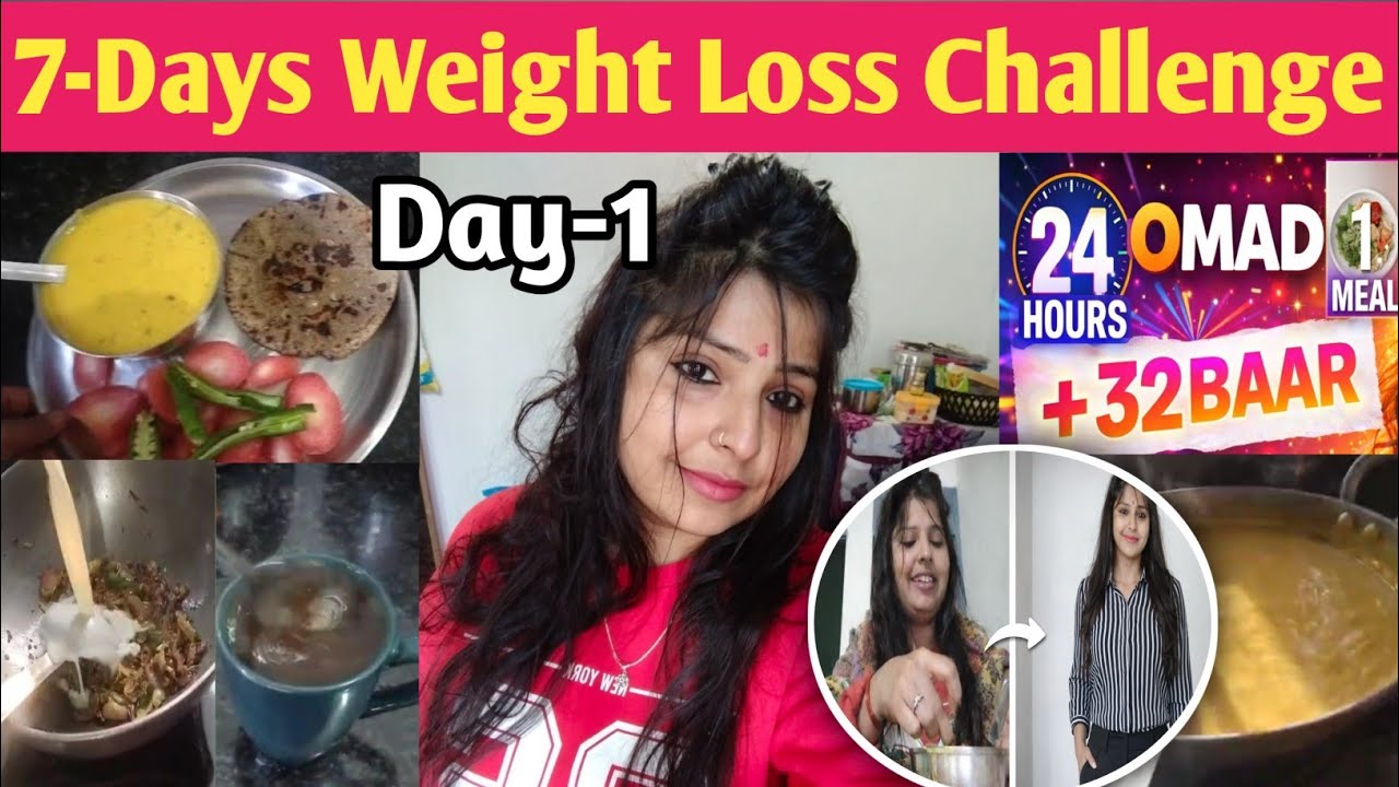 7 Days Weight lose challenge Day-1  OMAD Challenge कर लिया आज! 