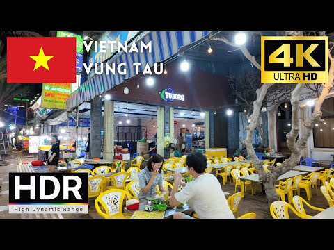 🇻🇳Vung Tau 4k walk - Vietnam 4K Night Walking Tour｜4K 60fps