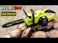 REVIEW Máy cưa xích Pin giá rẻ RYOBI 36V RCS36X4 | BATTERY SAW 36V RCS36X4