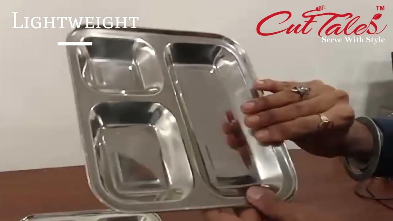 Stainless Steel Plates 3 Compartment Plates | CutTales