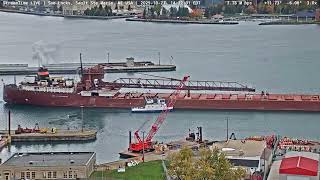 Lee A Tregurtha passing through the Soo locks on Oct 21st, 2025 w/Ojibway