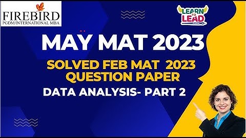 MAY MAT 2023 | FEB MAT Q&A | Data Analysis | Part 2 | Important #mat2023 #mba2023