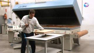 Vacuum Press for veneering, laminating, bending wood, 3D foil / film and thermoforming