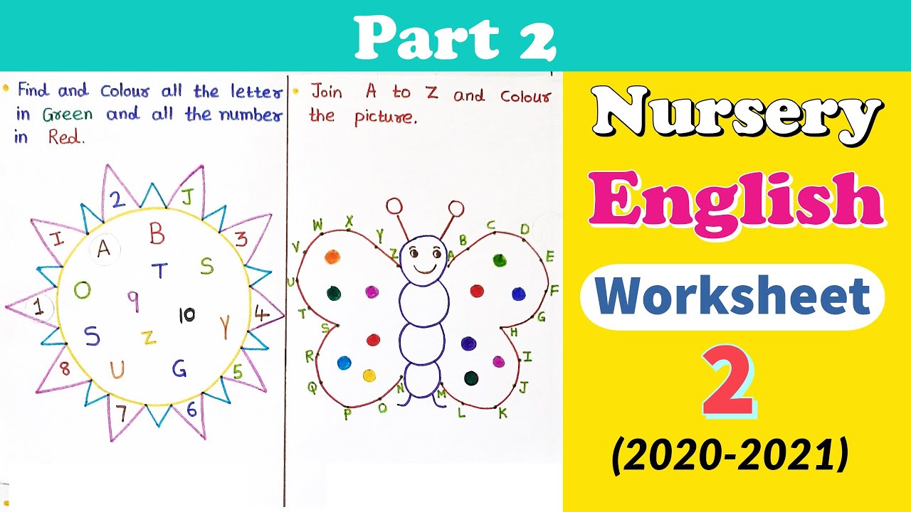 Nursery English Worksheet English Worksheet For Nursery Class Kindergarten Part 2 YouTube