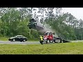 Car launches off tow truck ramp in lowndes county georgia